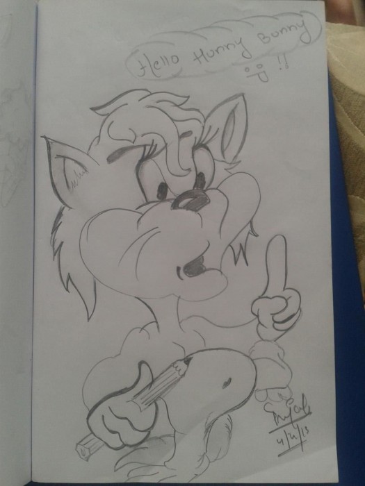 Pencil Sketch Of Cartoon Character Bunny