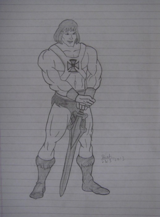 Pencil Sketch Of He-Man - DesiPainters.com