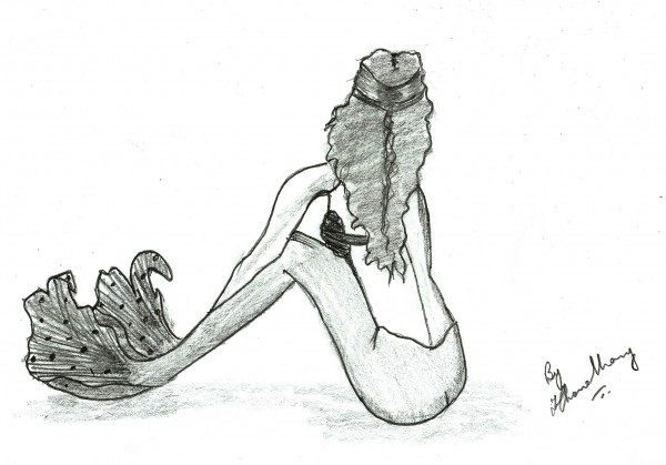 Pencil Sketch Of A Mermaid - DesiPainters.com