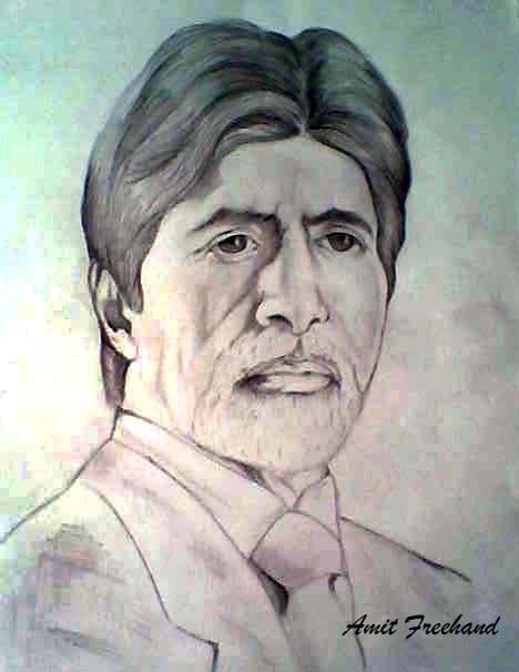 Watercolor Painting Of Amitabh Bachchan