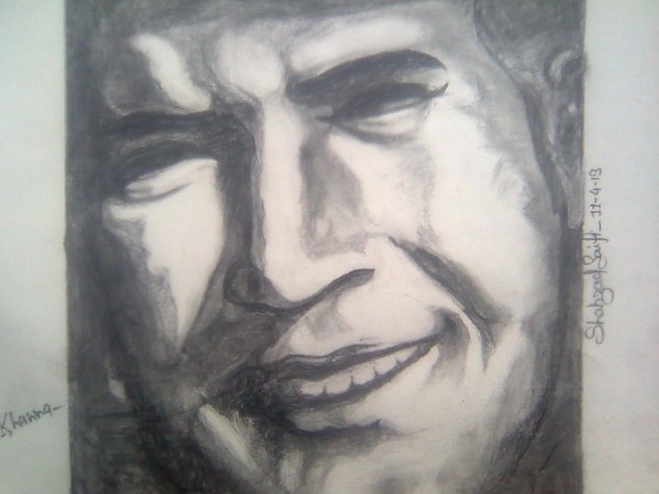 Painting Of Rajesh Khanna by Shahzad Saifi - DesiPainters.com