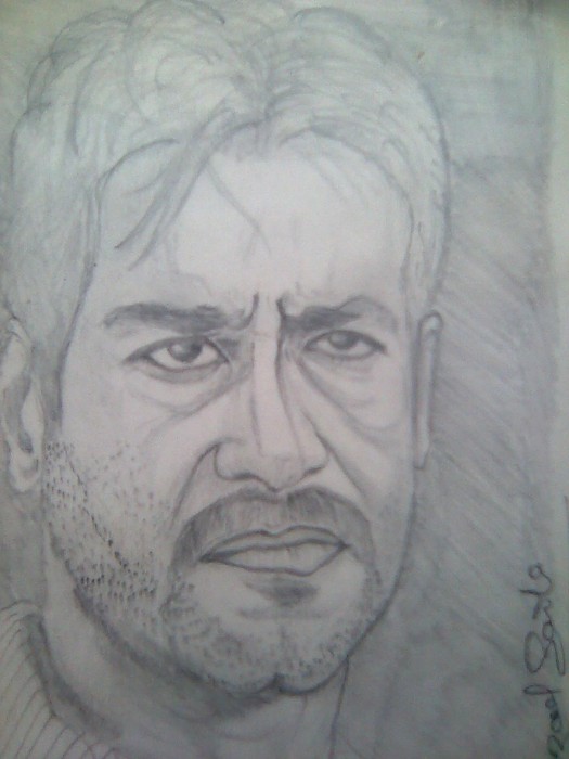 Pencil Sketch Of Ajay Devgan - DesiPainters.com