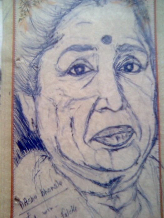 Painting Of Singer Asha Bhonsle