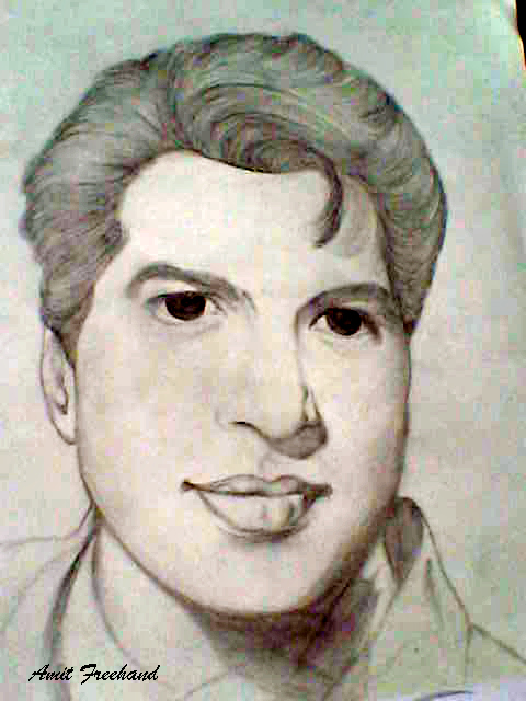 Pencil Sketch Of Actor Dharmendra - DesiPainters.com