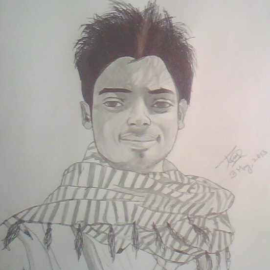 Pencil Sketch Of A Trendy Boy