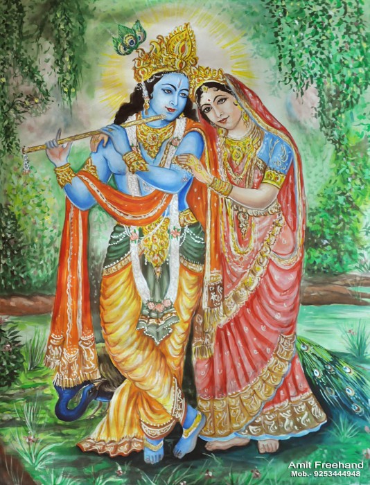 Painting Of Radha-Krishan - DesiPainters.com