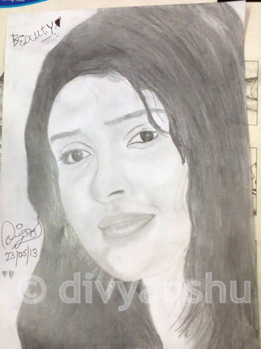 Pencil Sketch Of Shweta Munshi - DesiPainters.com