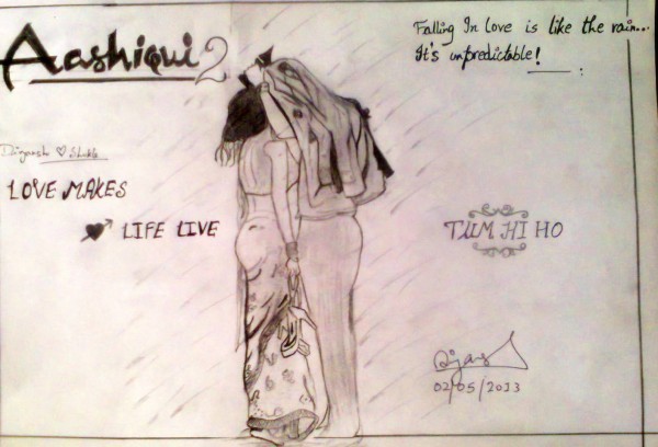 Pencil Sketch Of Aashiqui 2 Poster