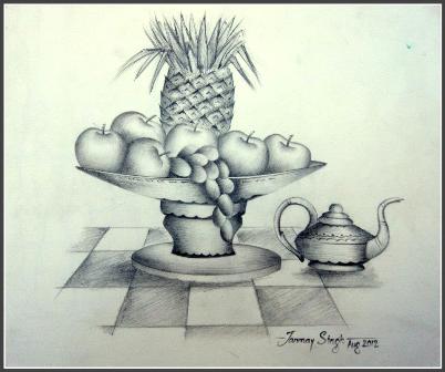 Pencil Sketch Of Fruits - DesiPainters.com