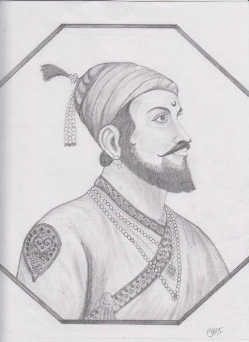 Pencil Sketch Of Shiva Ji Rao - DesiPainters.com
