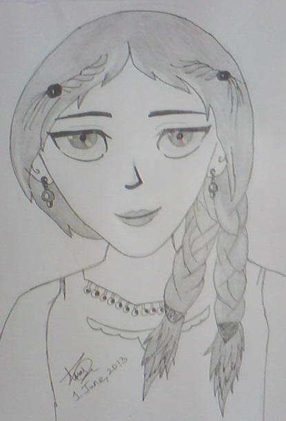 Pencil Sketch Of A Girl By Thishaja