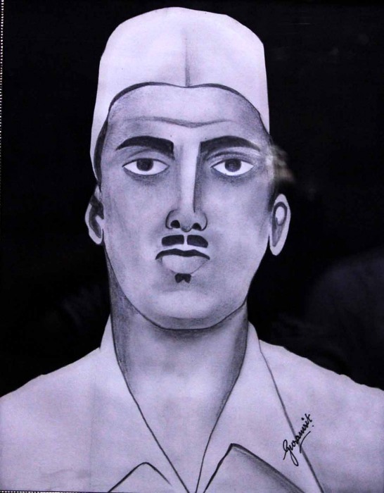 Shaheed Rajguru Pencil Sketch - DesiPainters.com