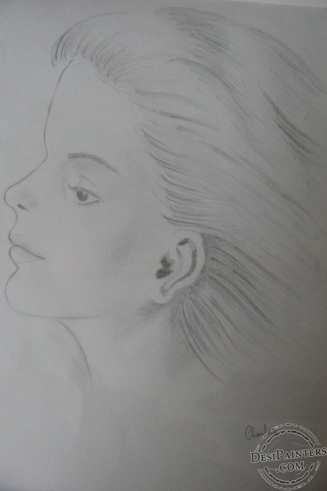 Pencil Sketch of A Model - DesiPainters.com