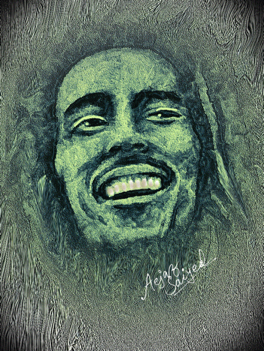 Acryl Painting of Bob Marley