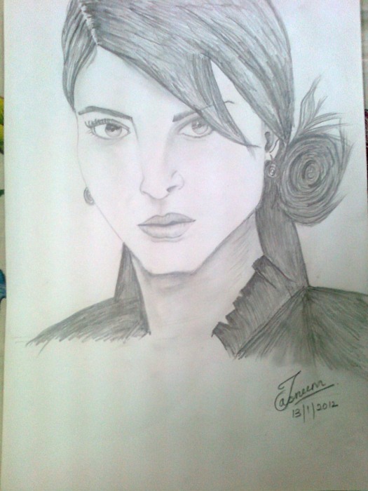 Pencil Sketch of a Pretty Girl - DesiPainters.com