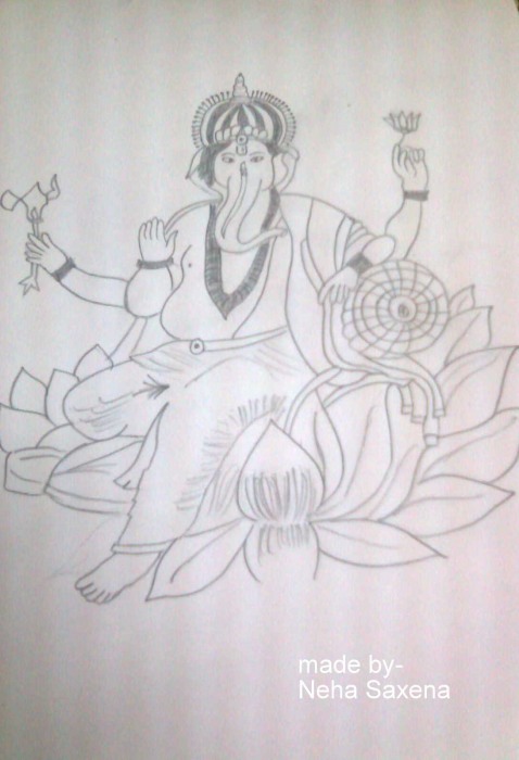 Pencil Sketch of Lord Ganesh