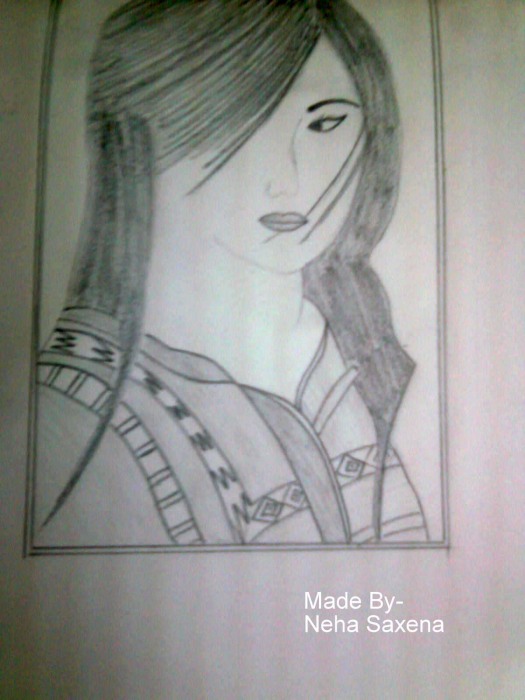 Pencil Sketch of Girl By Neha Saxena