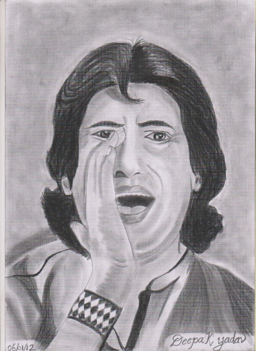 Pencil Sketch of Amitabh Bachhan