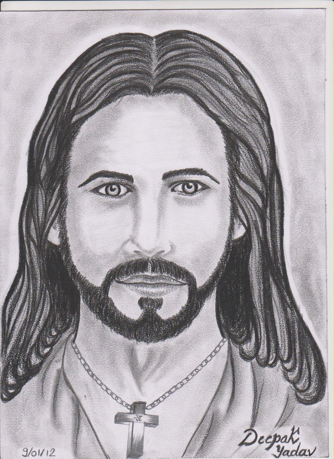 Drawing of jesus Royalty Free Vector Image - VectorStock