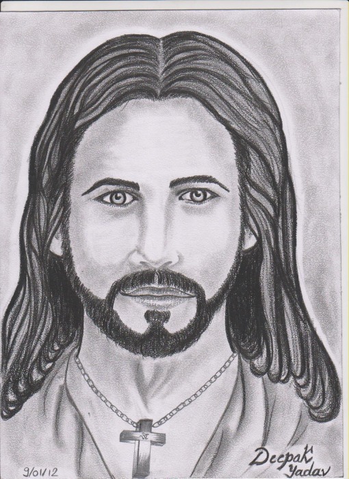 Pencil Sketch of Jesus Christ - Desi Painters