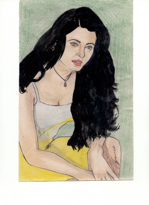 Pencil Color Painting of Aishwarya Rai Bachchan - DesiPainters.com