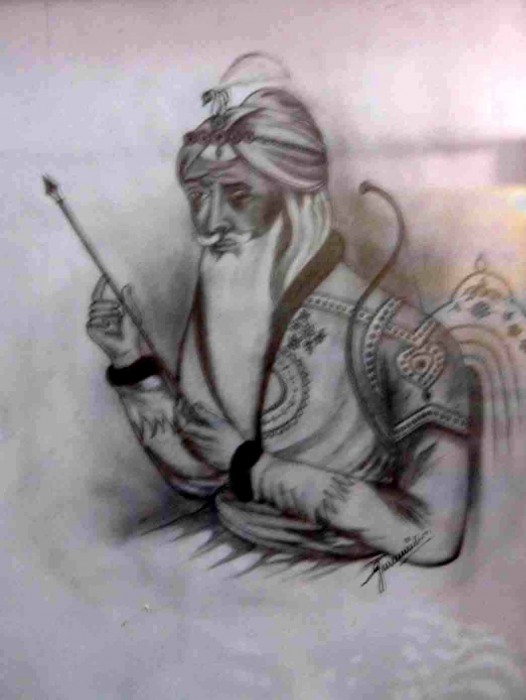 Pencil Sketch of Maharaja Ranjit Singh - DesiPainters.com