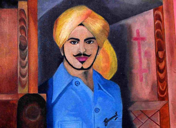 Pencil Sketch of Bhagat Singh Ji - DesiPainters.com