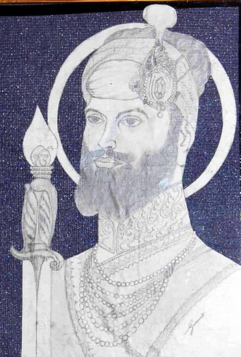 Pencil Sketch of Guru Hargobind Ji - DesiPainters.com