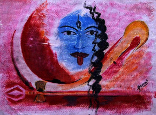 Oil Painting of Kali Mata Ji - DesiPainters.com