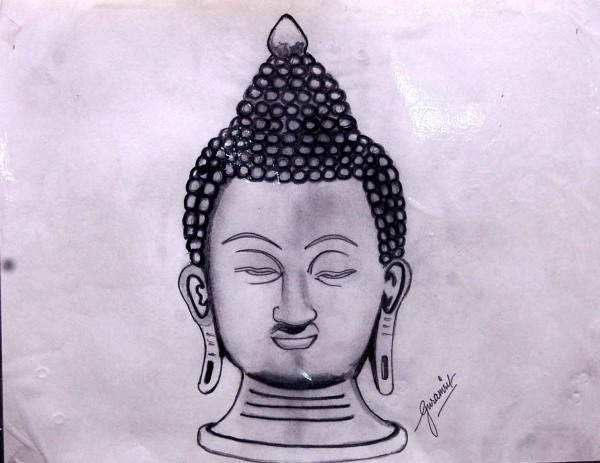 Pencil Sketch of Mahatma Budh - DesiPainters.com