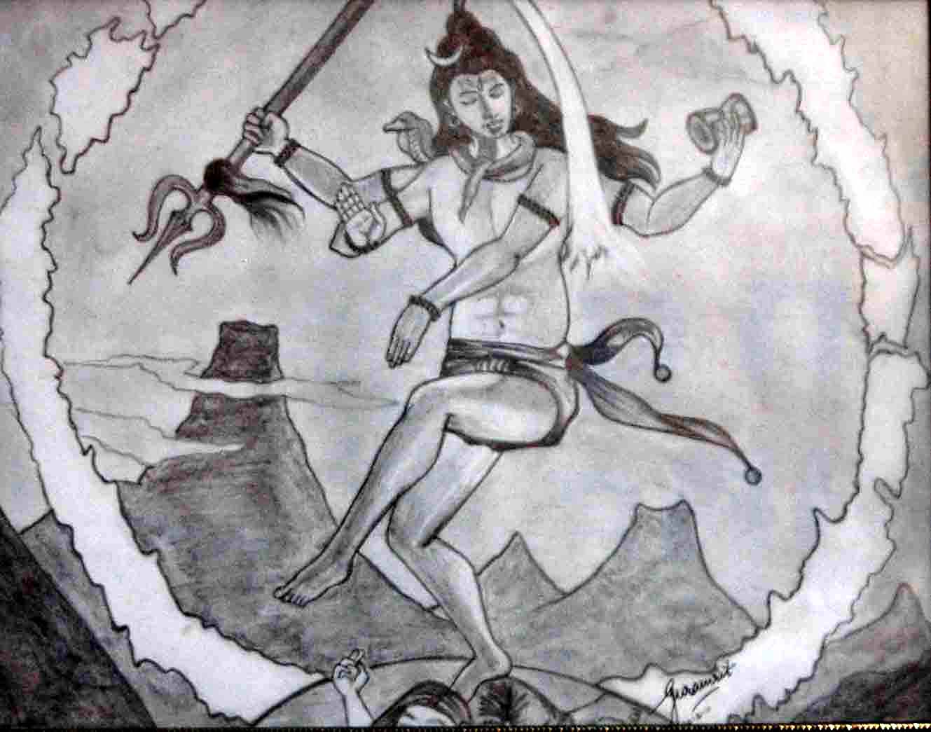 Lord Shiva, pencil sketch Drawing by Bhagyashree Sagar | Saatchi Art