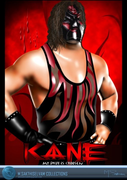 Digital Painting of WWE Superstar Kane - DesiPainters.com