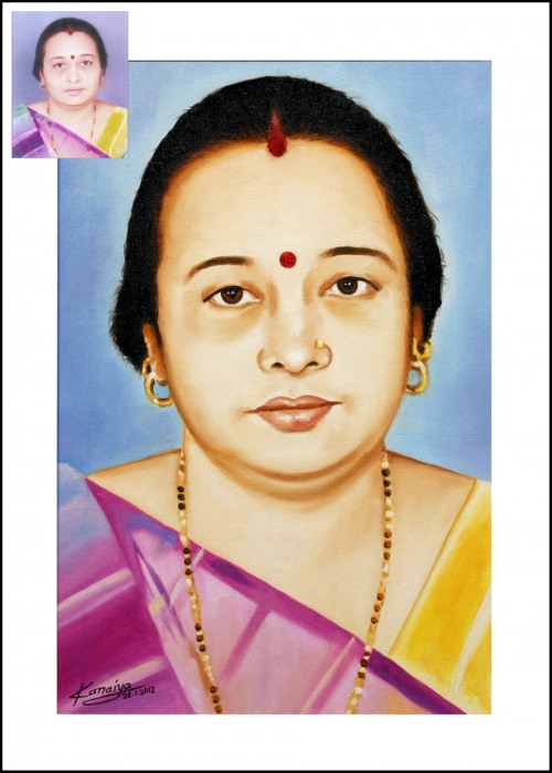 Oil Painting of Lady - DesiPainters.com
