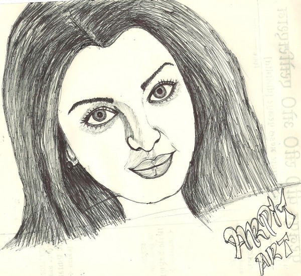 Pencil Sketch of Aishwarya Rai