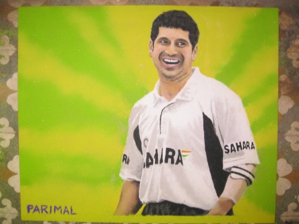 Rangoli of Sachin Tendulkar