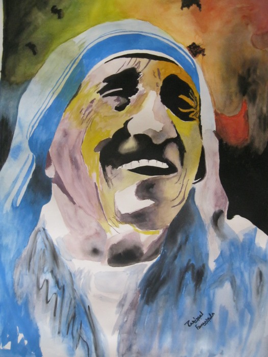 Watercolor Painting of Mother Teresa - DesiPainters.com
