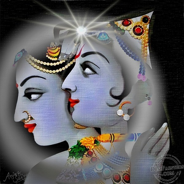 Digital Painting of Lord Krishna - DesiPainters.com