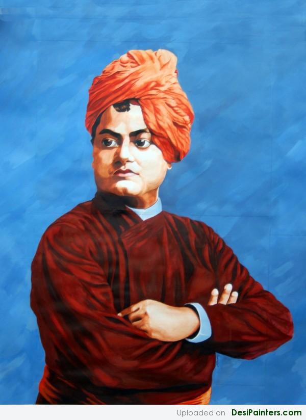 Swami Vivekananda Watercolor Painting - DesiPainters.com