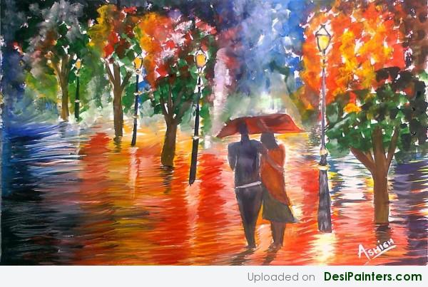 Acrylic Painting Of A Love Couple - DesiPainters.com