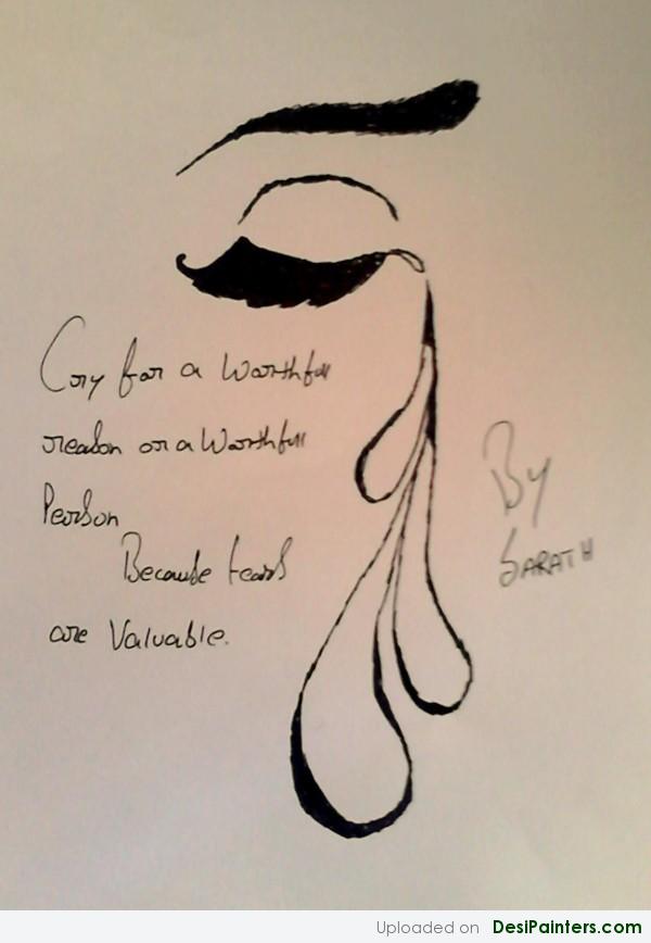 Sketch Of Value Of Tears By Sarath - DesiPainters.com