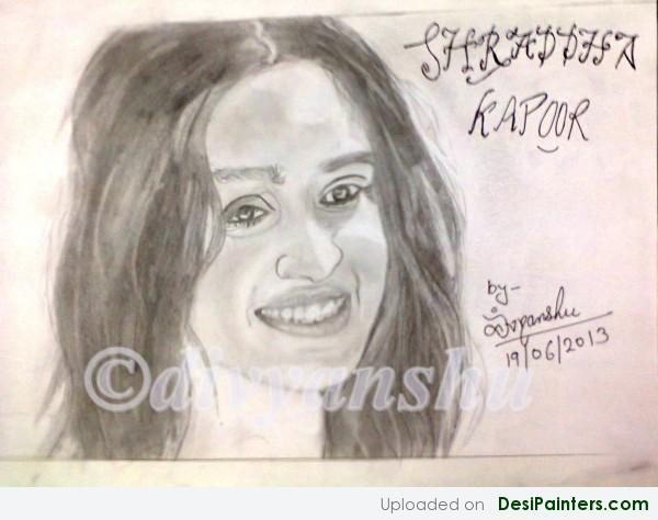 Pencil Sketch Of Shraddha Kapoor - DesiPainters.com