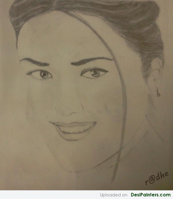 Pencil Sketch Of Actress Priety Zinta - DesiPainters.com
