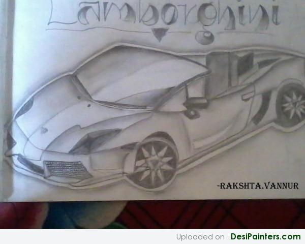 Pencil Sketch Of Lamborgini Car - DesiPainters.com