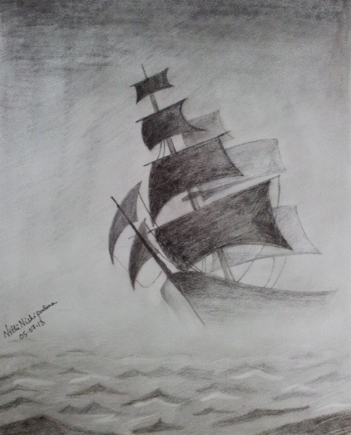 Top 87+ pencil drawing ship latest