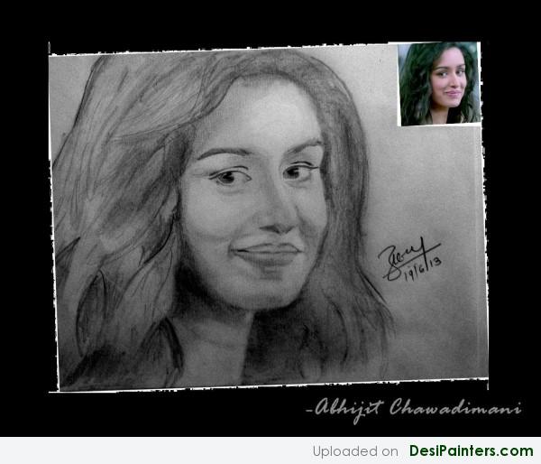 Sketch Of Actress Shraddha Kapoor - DesiPainters.com