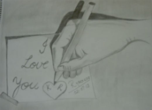 Pencil Sketch Of A Loving Hand - DesiPainters.com