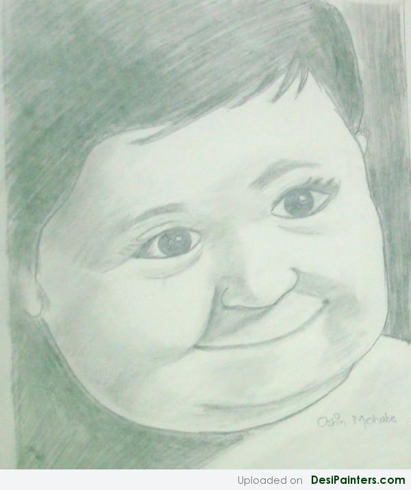 Pencil Sketch Of A Smiling Baby