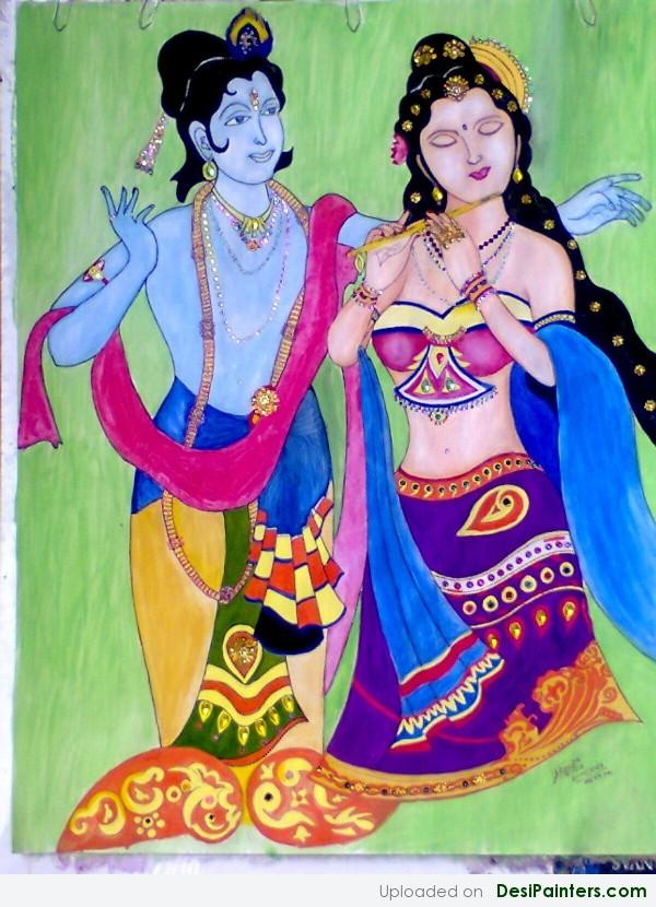 Painting Of Radha-Krishan By Andy