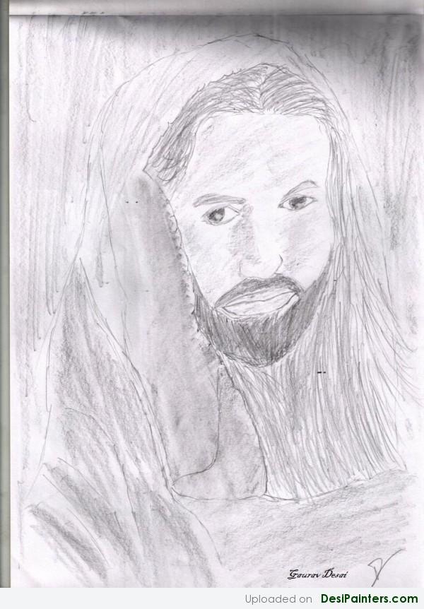 Pencil Sketch Of God Jesus - DesiPainters.com