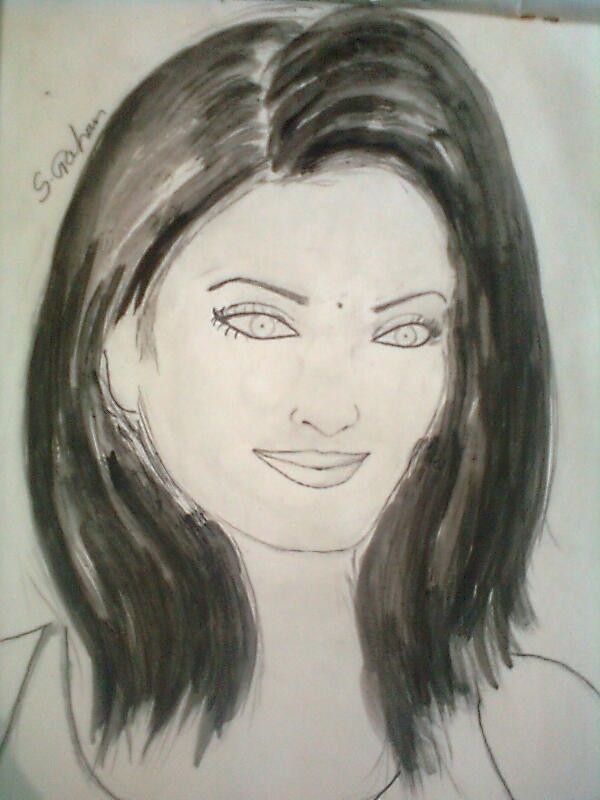 Watercolor Painting Of Aishwarya Roy